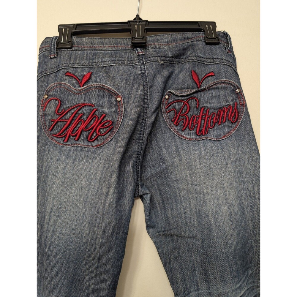 Vintage Y2K Apple Bottoms Jeans Womens 9/10 Low Rise Bootcut Embroidered Pockets - Picture 2 of 16